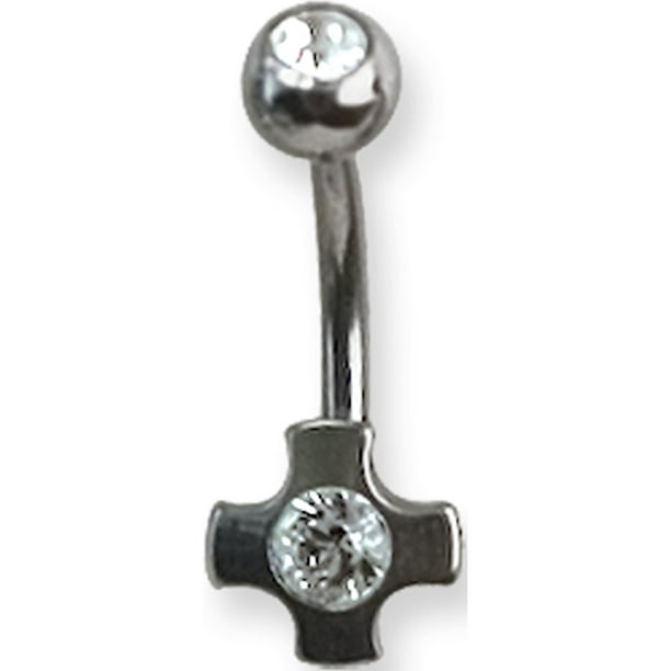Jewelry by Sweet Pea 316L SRG GR SSTL 14G 13/32Platd Cobalt Ball/Cross Belly Ring Jewelry by Sweet Pea 316L SRG GR SSTL 14G 13/32Platd Cobalt Ball/Cross Belly Ring